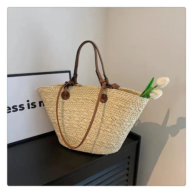 Handmade Women's Handbags big Woven Female Shoulder Bag Summer Straw Beach Bags Shopper Baskets Bohemian Rattan Tote Bag