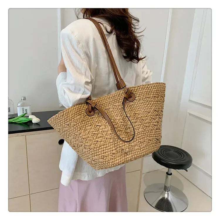 Handmade Women's Handbags big Woven Female Shoulder Bag Summer Straw Beach Bags Shopper Baskets Bohemian Rattan Tote Bag