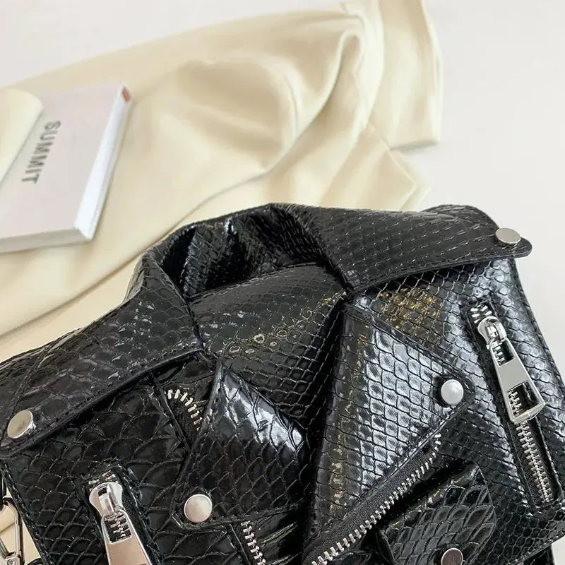 Shoulder Bag Tote 2025 Trend Lapel Jacket Women's Bag Purse Fashion Rivets Zipper Female Crossbody Bag Luxury Handbag
