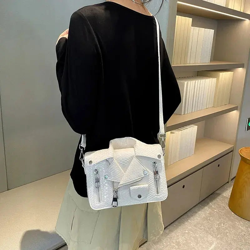 Shoulder Bag Tote 2025 Trend Lapel Jacket Women's Bag Purse Fashion Rivets Zipper Female Crossbody Bag Luxury Handbag