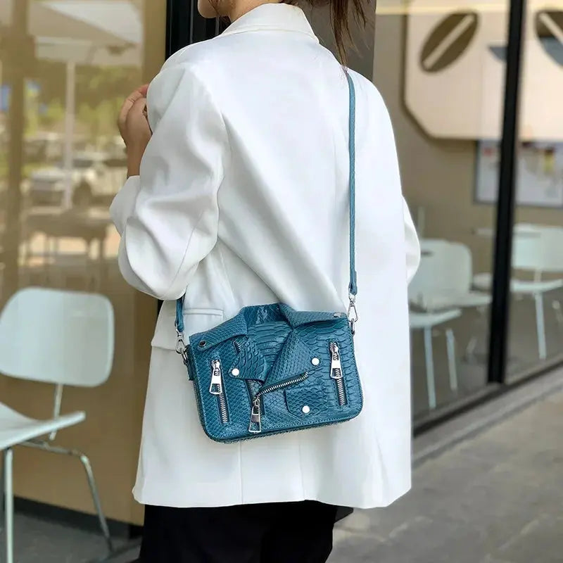 Shoulder Bag Tote 2025 Trend Lapel Jacket Women's Bag Purse Fashion Rivets Zipper Female Crossbody Bag Luxury Handbag