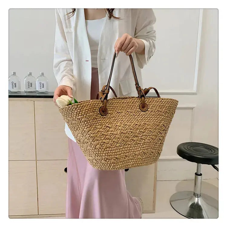 Handmade Women's Handbags big Woven Female Shoulder Bag Summer Straw Beach Bags Shopper Baskets Bohemian Rattan Tote Bag