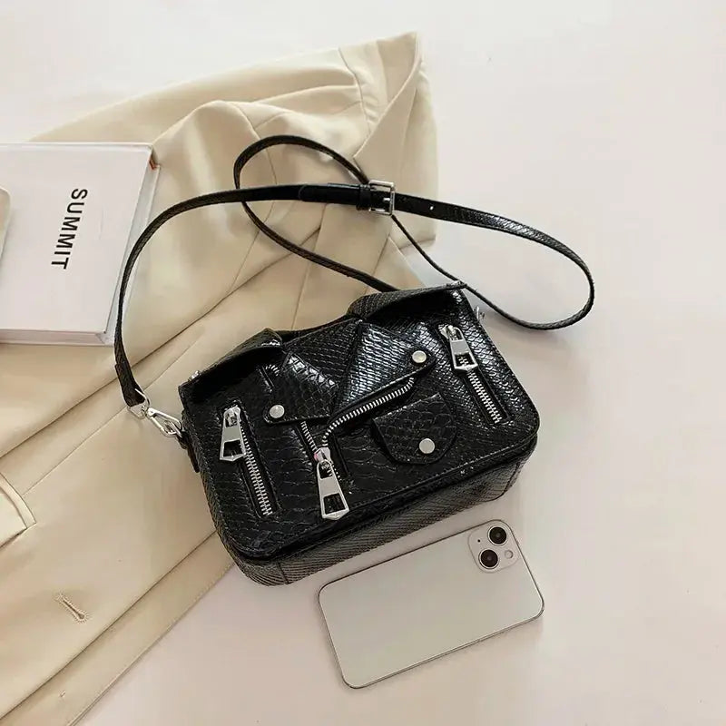Shoulder Bag Tote 2025 Trend Lapel Jacket Women's Bag Purse Fashion Rivets Zipper Female Crossbody Bag Luxury Handbag
