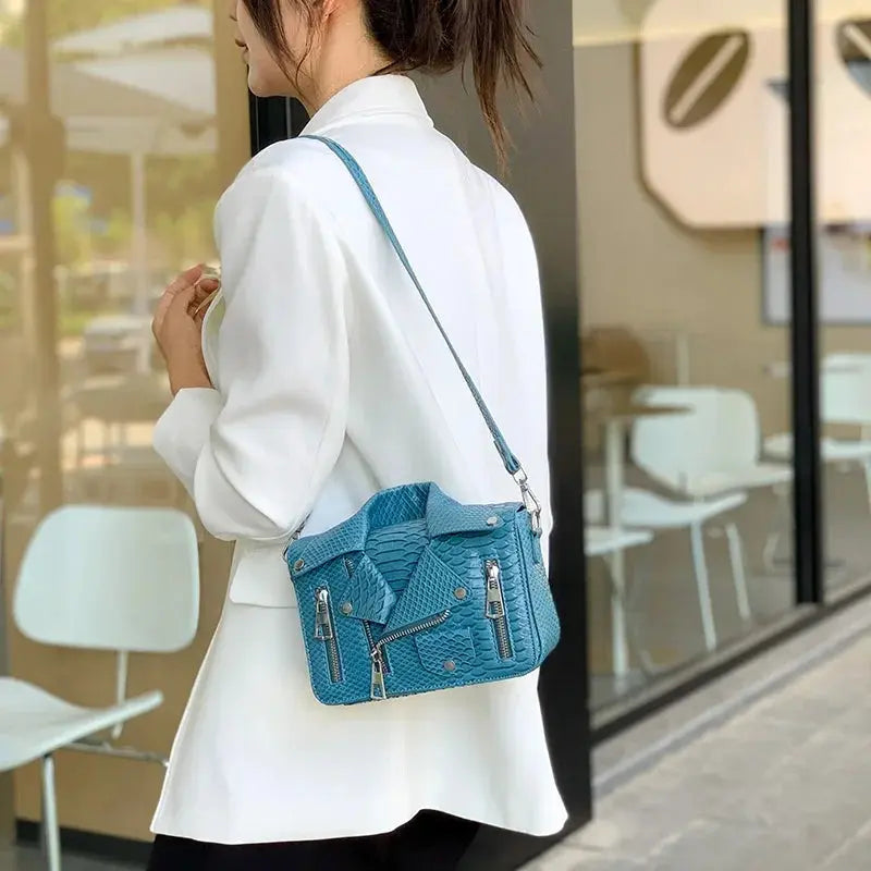 Shoulder Bag Tote 2025 Trend Lapel Jacket Women's Bag Purse Fashion Rivets Zipper Female Crossbody Bag Luxury Handbag