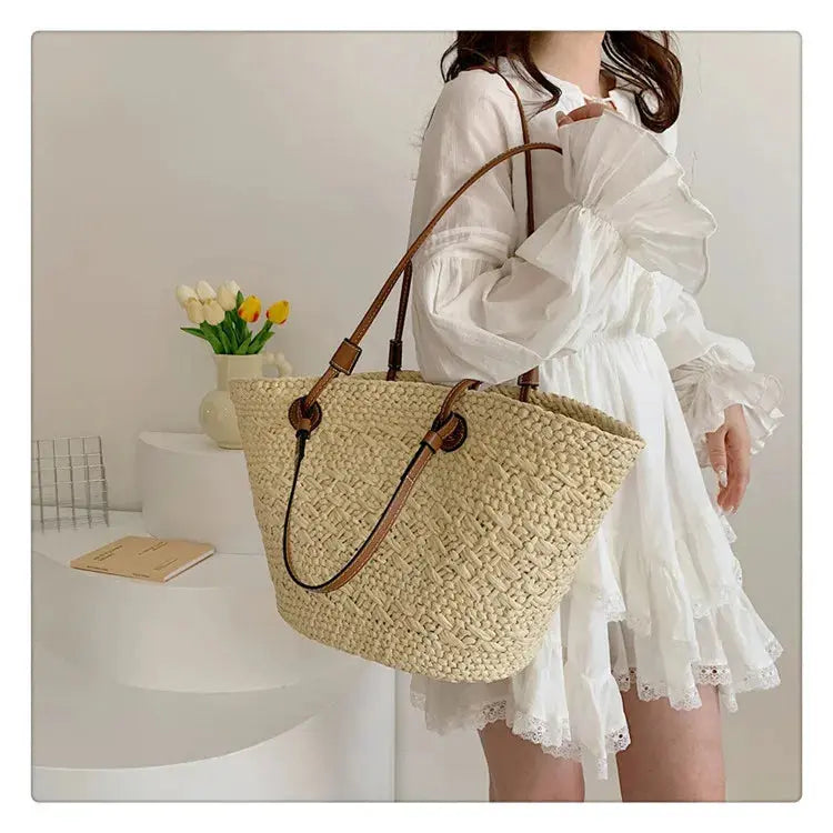 Handmade Women's Handbags big Woven Female Shoulder Bag Summer Straw Beach Bags Shopper Baskets Bohemian Rattan Tote Bag
