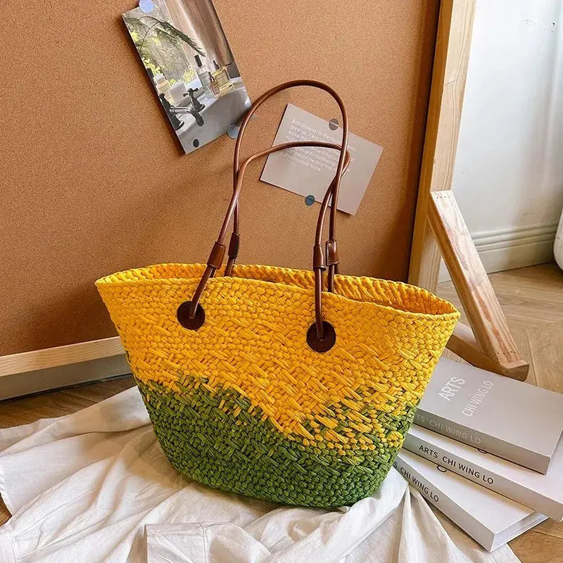 Handmade Women's Handbags big Woven Female Shoulder Bag Summer Straw Beach Bags Shopper Baskets Bohemian Rattan Tote Bag