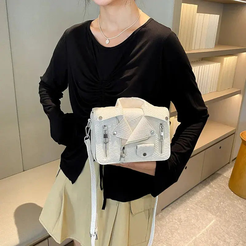 Shoulder Bag Tote 2025 Trend Lapel Jacket Women's Bag Purse Fashion Rivets Zipper Female Crossbody Bag Luxury Handbag