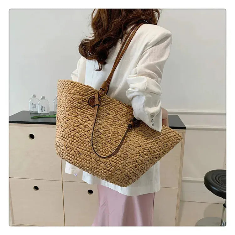 Handmade Women's Handbags big Woven Female Shoulder Bag Summer Straw Beach Bags Shopper Baskets Bohemian Rattan Tote Bag