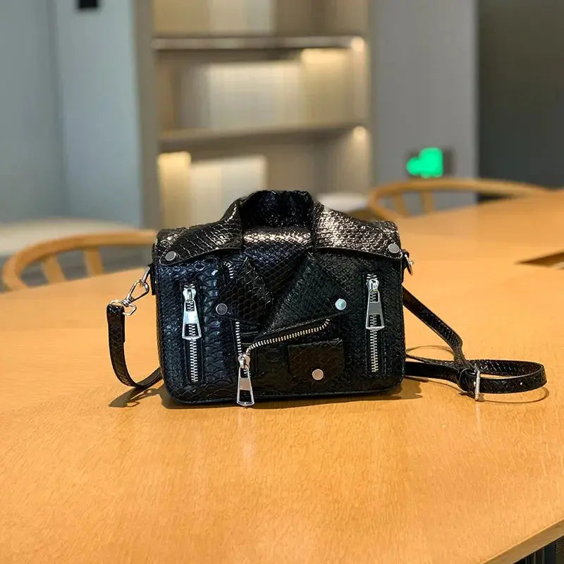 Shoulder Bag Tote 2025 Trend Lapel Jacket Women's Bag Purse Fashion Rivets Zipper Female Crossbody Bag Luxury Handbag