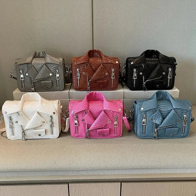 Shoulder Bag Tote 2025 Trend Lapel Jacket Women's Bag Purse Fashion Rivets Zipper Female Crossbody Bag Luxury Handbag