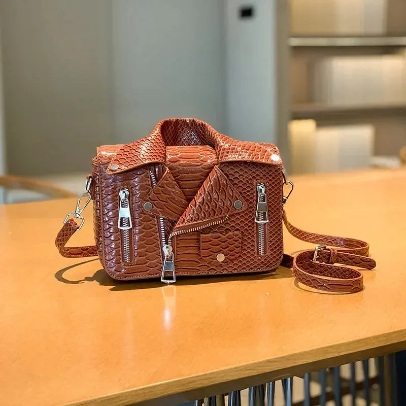 Shoulder Bag Tote 2025 Trend Lapel Jacket Women's Bag Purse Fashion Rivets Zipper Female Crossbody Bag Luxury Handbag