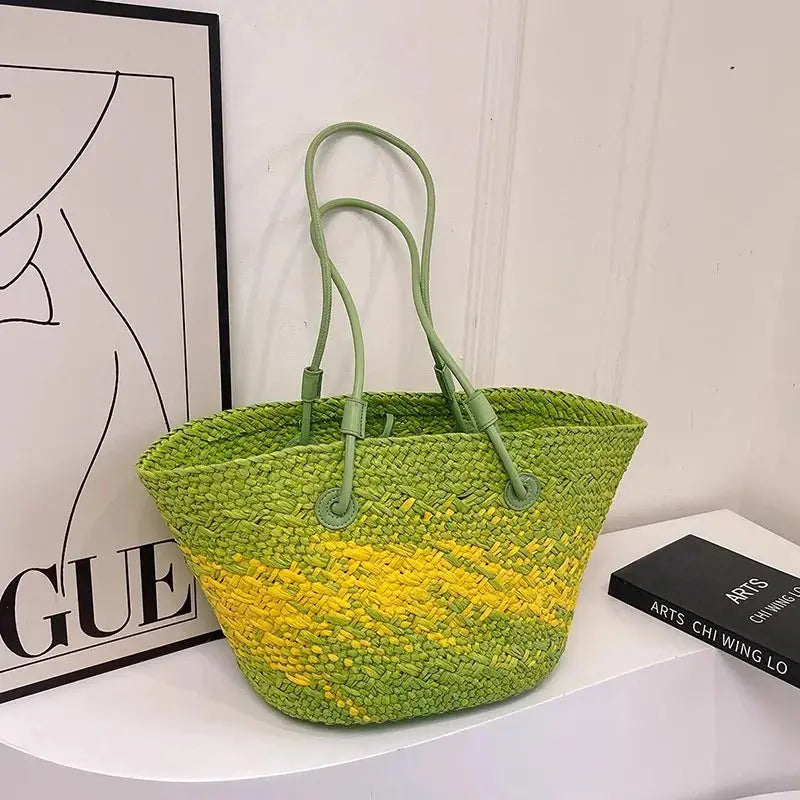 Handmade Women's Handbags big Woven Female Shoulder Bag Summer Straw Beach Bags Shopper Baskets Bohemian Rattan Tote Bag
