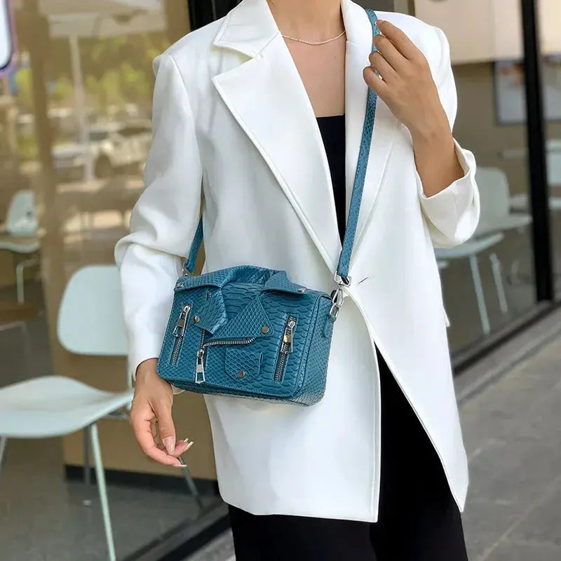 Shoulder Bag Tote 2025 Trend Lapel Jacket Women's Bag Purse Fashion Rivets Zipper Female Crossbody Bag Luxury Handbag