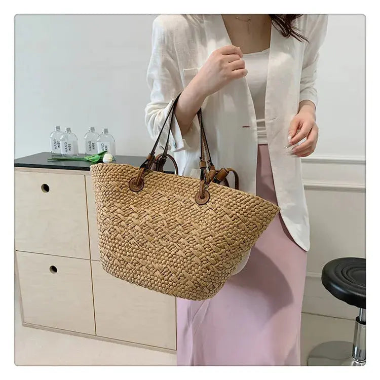Handmade Women's Handbags big Woven Female Shoulder Bag Summer Straw Beach Bags Shopper Baskets Bohemian Rattan Tote Bag