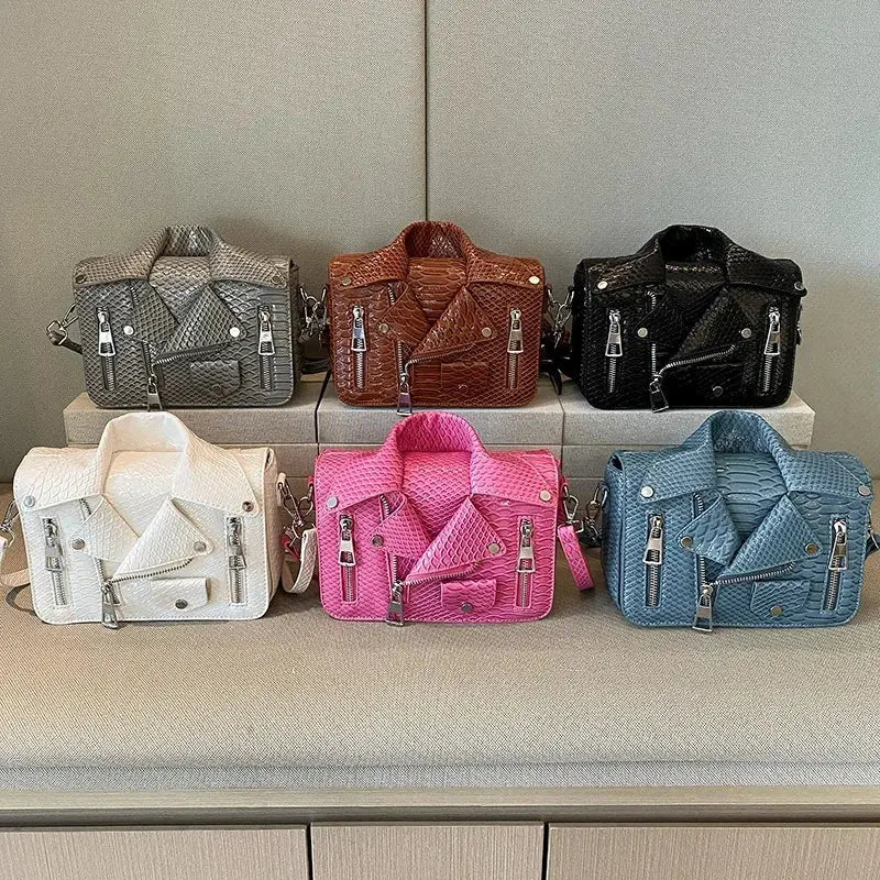 Shoulder Bag Tote 2025 Trend Lapel Jacket Women's Bag Purse Fashion Rivets Zipper Female Crossbody Bag Luxury Handbag