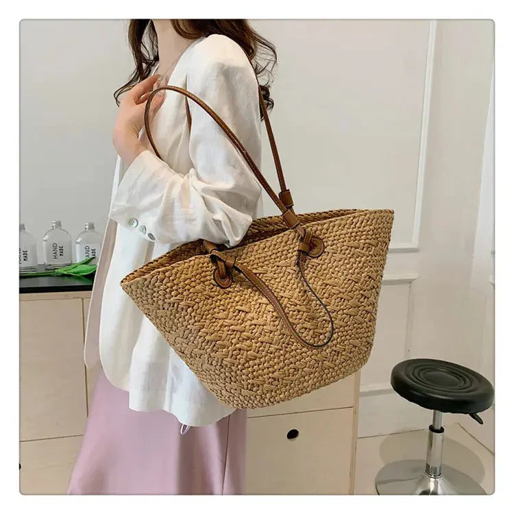 Handmade Women's Handbags big Woven Female Shoulder Bag Summer Straw Beach Bags Shopper Baskets Bohemian Rattan Tote Bag