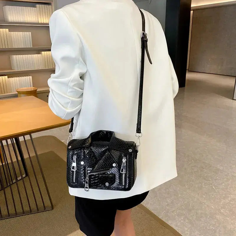 Shoulder Bag Tote 2025 Trend Lapel Jacket Women's Bag Purse Fashion Rivets Zipper Female Crossbody Bag Luxury Handbag