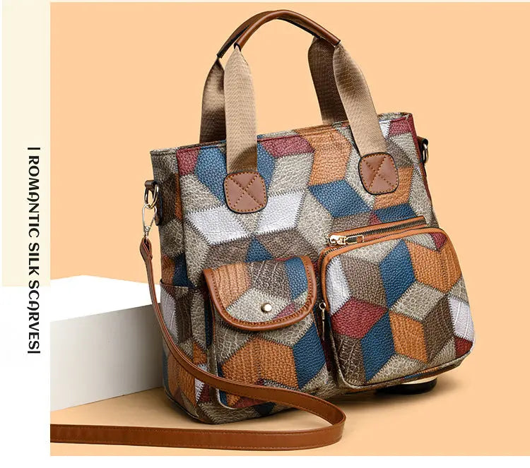 Women's Handbag Women's Shoulder Bag Fashion Purse Vintage Leather Bag Large Capacity Handbag Inclined Shoulder Bag Mom's Bag