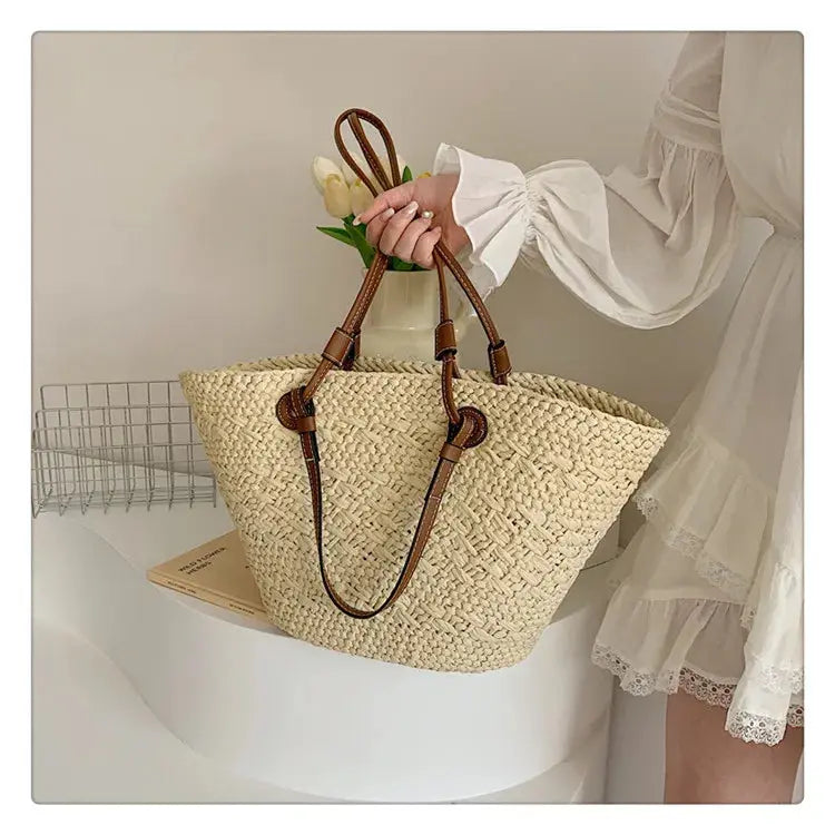 Handmade Women's Handbags big  Woven Female Shoulder Bag Summer Straw Beach Bags Shopper Baskets Bohemian Rattan Tote Bag