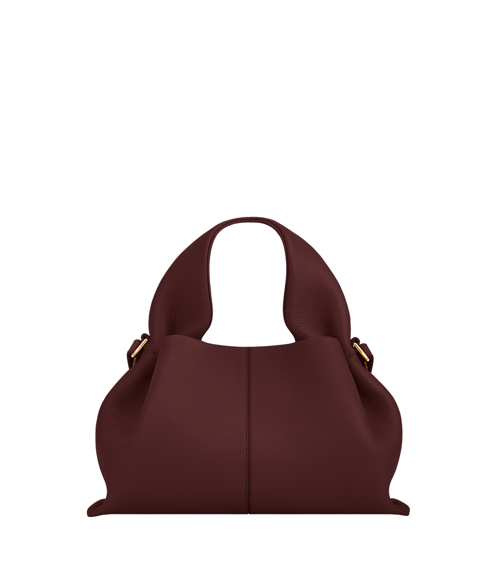 Numéro Neuf Mini — Cuir Grainé Cerise Noire